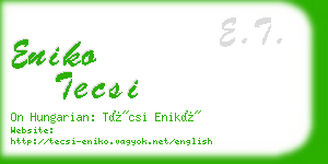 eniko tecsi business card